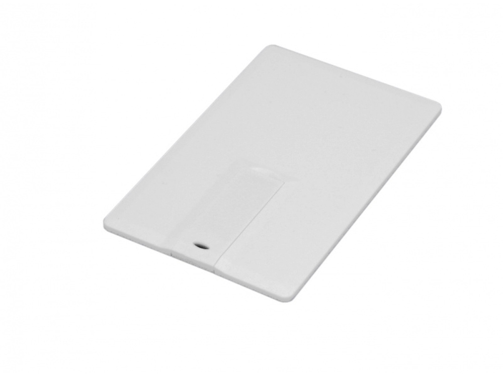 Флешка в виде пластиковой карты c удобным откидным механизмом, 16 Гб, белый, 16Gb
