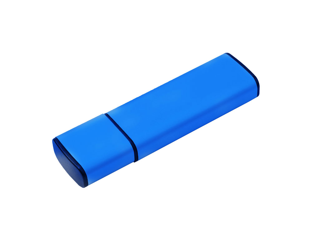 USB-флешка металлическая на 4ГБ с колпачком, синий, 4Gb