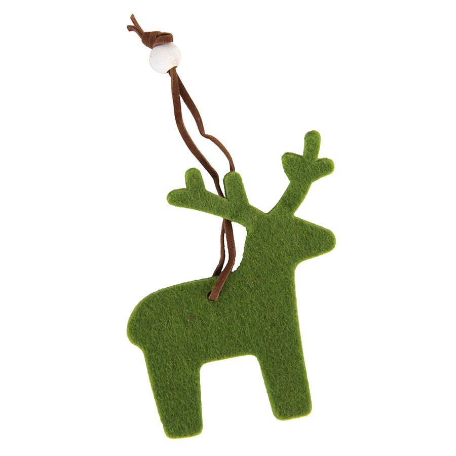 Украшение на елку Олень; 9х9х0,3см; фетр; шелкография