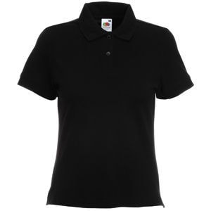Поло Lady-Fit Polo, черный_XS, 97% х/б, 3% эластан, 220 г/м2