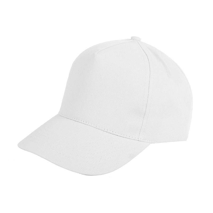 Бейсболка Hit, 5 клиньев, застежка на липучке; белый; 100% п/э; плотность 130 г/м2
